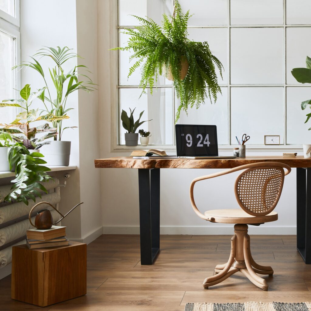 Interior design of home office space
